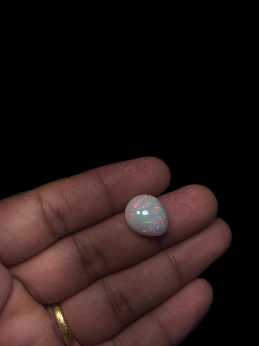 8.3 Ct Natural Ethiopian Welo Opal Pear Cabochon Loose Gemstone Fire Play